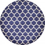 Rug Unique Loom Trellis Navy Blue Round 10' 0 x 10' 0