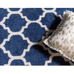 Rug Unique Loom Trellis Navy Blue Round 10' 0 x 10' 0