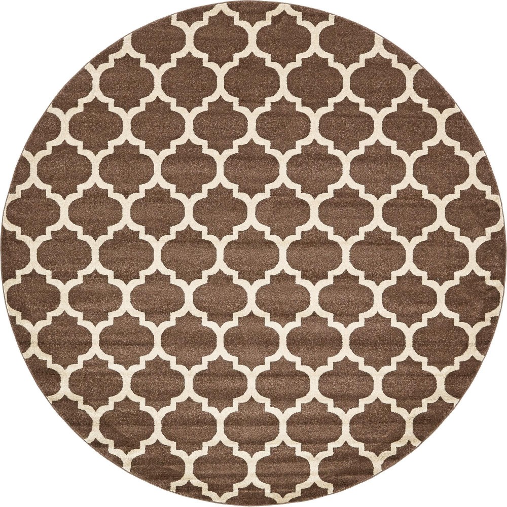 Rug Unique Loom Trellis Brown/Beige Round 10' 0 x 10' 0