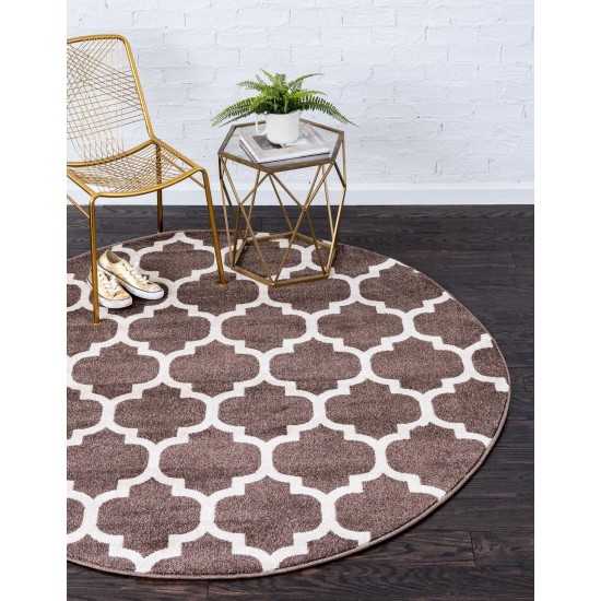 Rug Unique Loom Trellis Brown/Beige Round 10' 0 x 10' 0