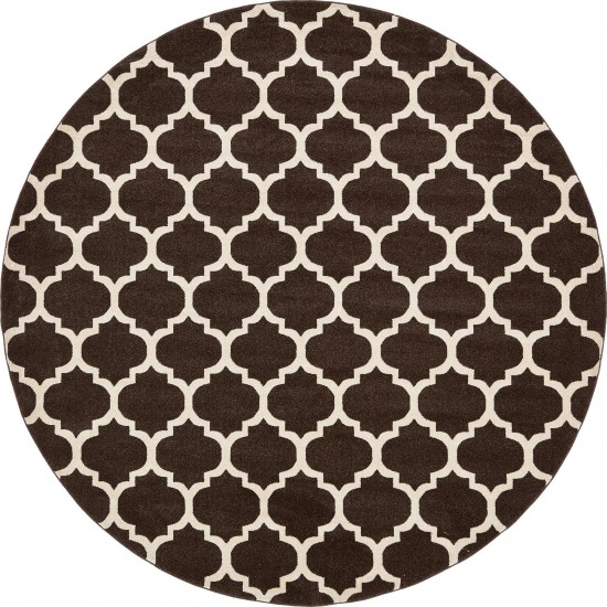 Rug Unique Loom Trellis Dark Brown/Beige Round 10' 0 x 10' 0