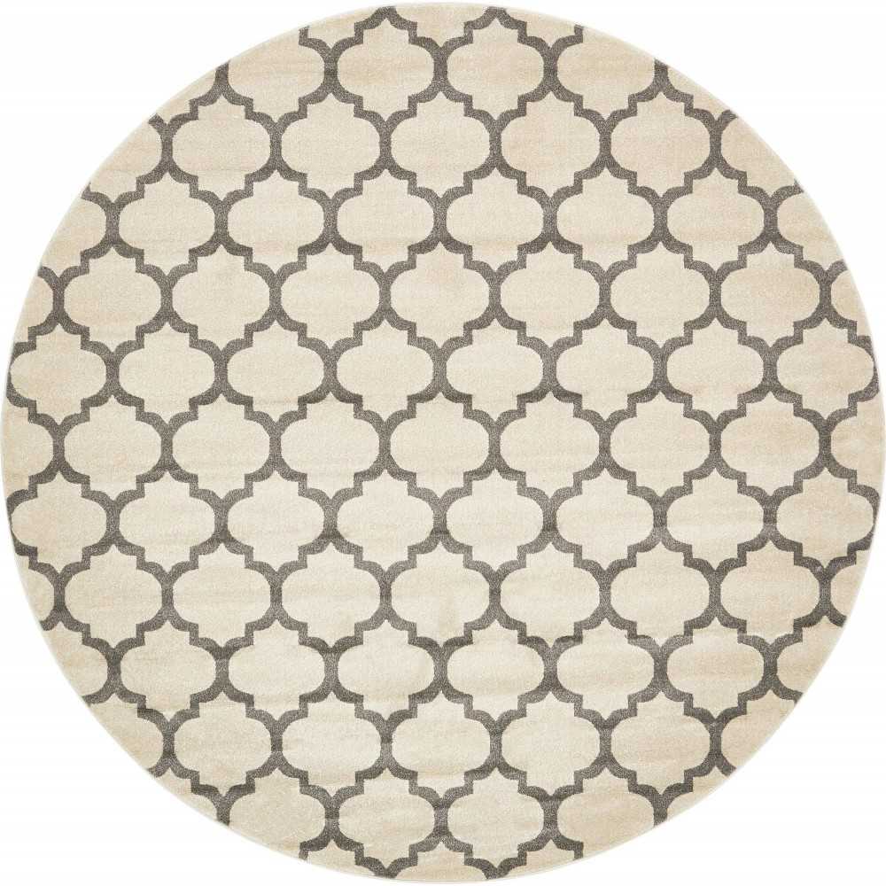 Rug Unique Loom Trellis Beige/Gray Round 10' 0 x 10' 0 Rug Unique Loom Trellis Beige/Gray Round 10' 0 x 10' 0