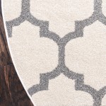 Rug Unique Loom Trellis Beige/Gray Round 10' 0 x 10' 0