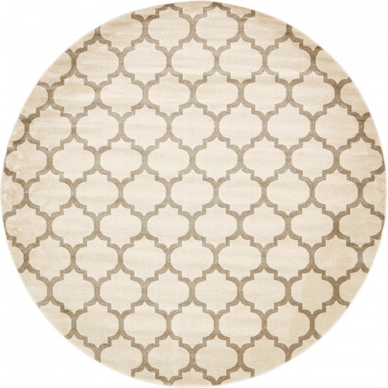 Rug Unique Loom Trellis Beige/Light Brown Round 10' 0 x 10' 0