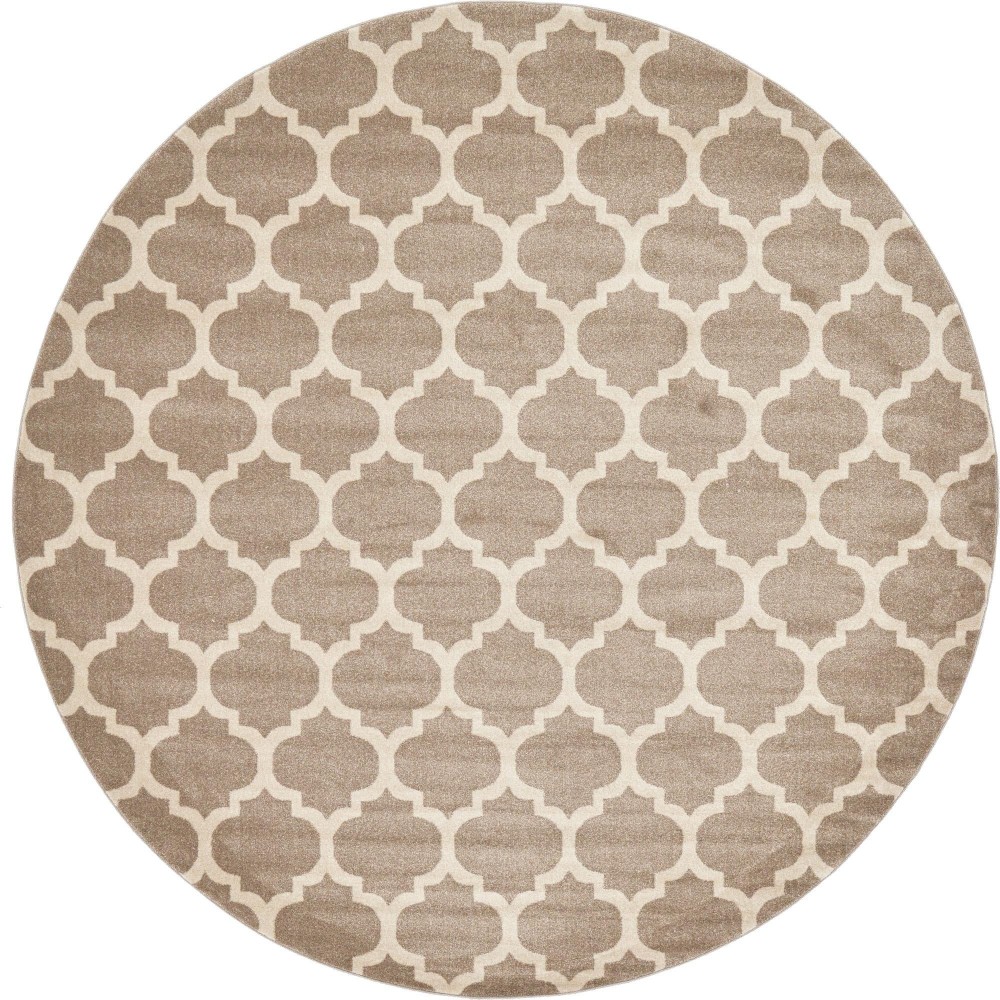 Rug Unique Loom Trellis Light Brown Round 10' 0 x 10' 0