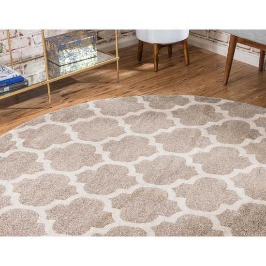 Rug Unique Loom Trellis Light Brown Round 10' 0 x 10' 0