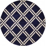 Rug Unique Loom Trellis Navy Blue Round 8' 0 x 8' 0