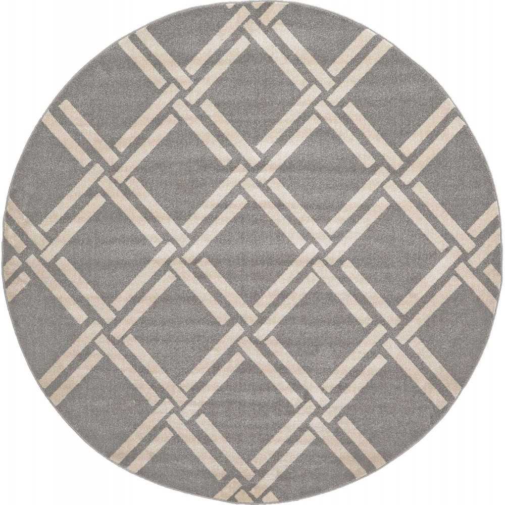Rug Unique Loom Trellis Gray Round 8' 0 x 8' 0 Rug Unique Loom Trellis Gray Round 8' 0 x 8' 0