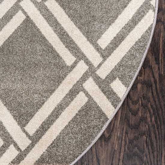 Rug Unique Loom Trellis Gray Round 8' 0 x 8' 0