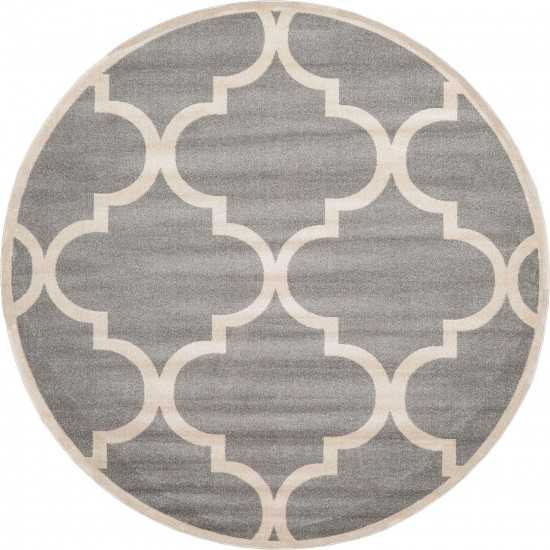 Rug Unique Loom Trellis Gray Round 8' 0 x 8' 0