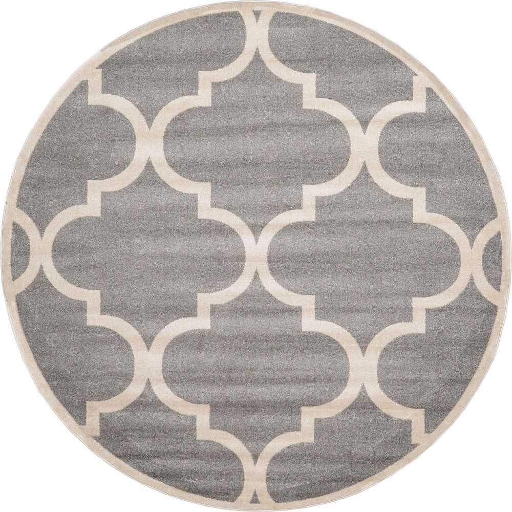 Rug Unique Loom Trellis Gray Round 8' 0 x 8' 0 Rug Unique Loom Trellis Gray Round 8' 0 x 8' 0