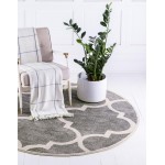 Rug Unique Loom Trellis Gray Round 8' 0 x 8' 0