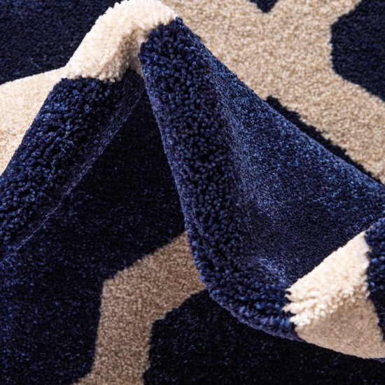 Rug Unique Loom Trellis Navy Blue Round 8' 0 x 8' 0