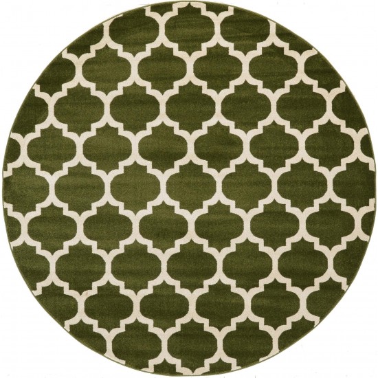 Rug Unique Loom Trellis Dark Green Round 8' 0 x 8' 0