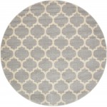 Rug Unique Loom Trellis Light Gray Round 8' 0 x 8' 0