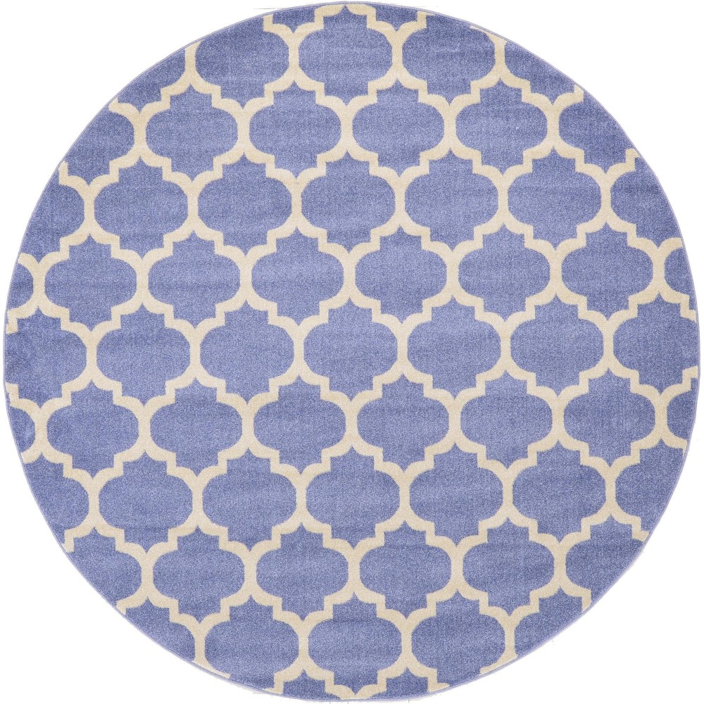 Rug Unique Loom Trellis Blue Round 8' 0 x 8' 0 Rug Unique Loom Trellis Blue Round 8' 0 x 8' 0