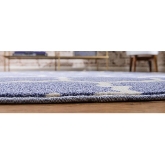 Rug Unique Loom Trellis Blue Round 8' 0 x 8' 0