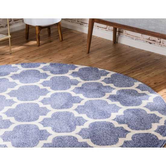 Rug Unique Loom Trellis Blue Round 8' 0 x 8' 0