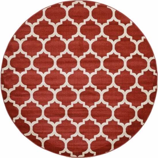 Rug Unique Loom Trellis Red Round 8' 0 x 8' 0