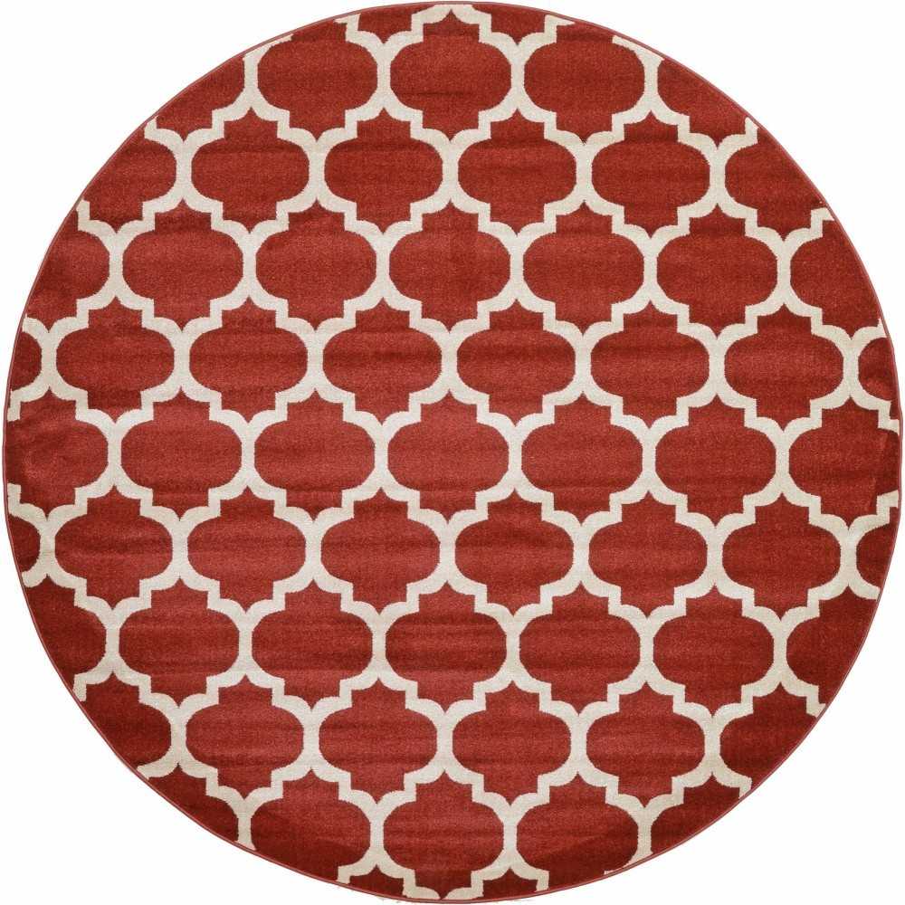 Rug Unique Loom Trellis Red Round 8' 0 x 8' 0