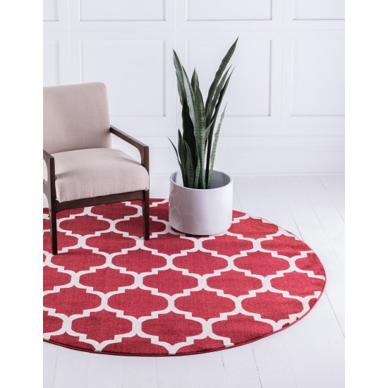 Rug Unique Loom Trellis Red Round 8' 0 x 8' 0