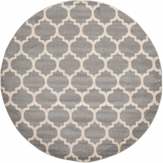 Rug Unique Loom Trellis Gray Round 8' 0 x 8' 0