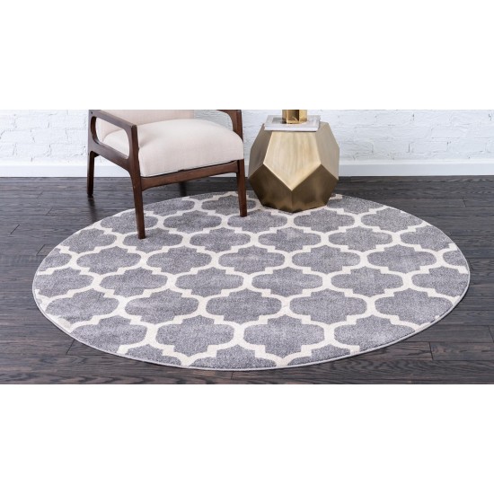 Rug Unique Loom Trellis Gray Round 8' 0 x 8' 0