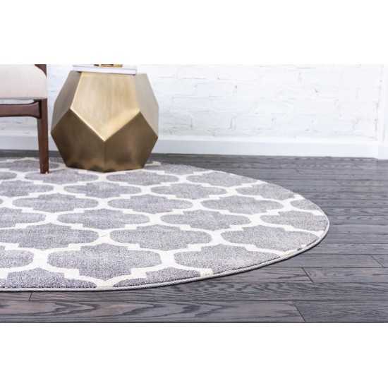 Rug Unique Loom Trellis Gray Round 8' 0 x 8' 0