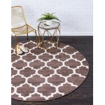 Rug Unique Loom Trellis Brown/Beige Round 8' 0 x 8' 0