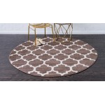 Rug Unique Loom Trellis Brown/Beige Round 8' 0 x 8' 0