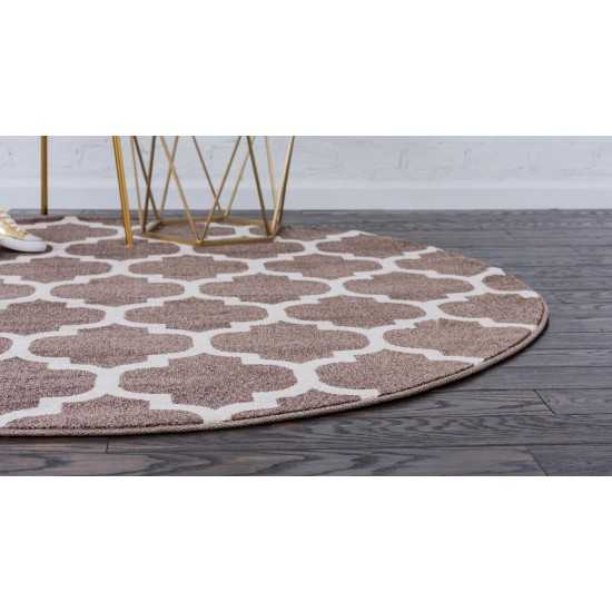 Rug Unique Loom Trellis Brown/Beige Round 8' 0 x 8' 0
