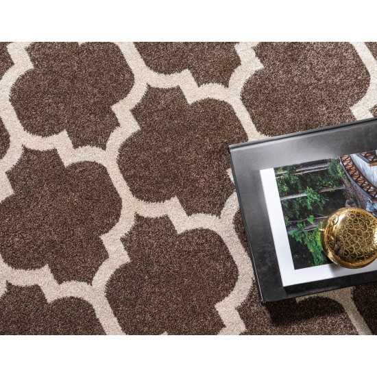 Rug Unique Loom Trellis Brown/Beige Round 8' 0 x 8' 0