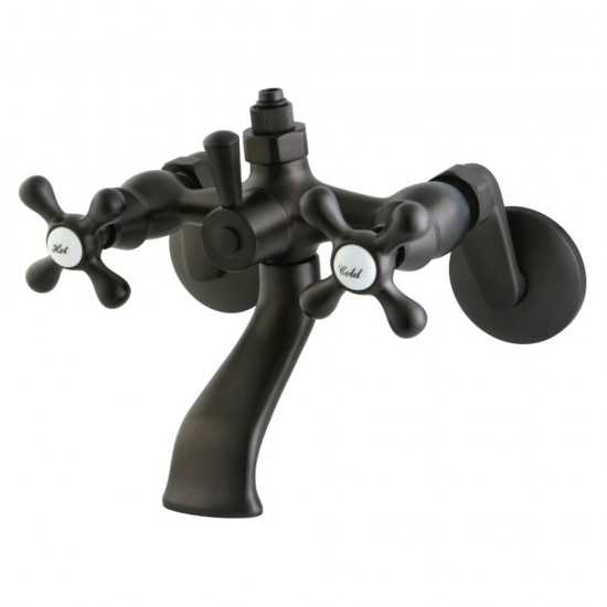 Kingston Brass Vintage Wall Mount Tub Faucet with Riser Adaptor, Oil Rubbed Bronze