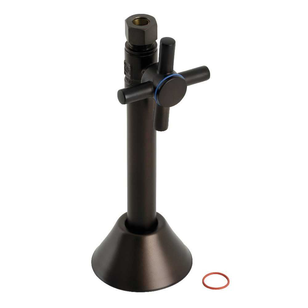 Kingston Brass Concord 1/2" Sweat x 3/8" O.D. Comp Straight Shut Off Valve with 5" Extension, Oil Rubbed Bronze