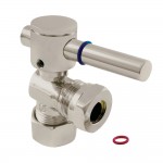 Fauceture 5/8" O.D. Compression, 1/2" or 7/16"" Slip Joint Angle Valve, Brushed Nickel