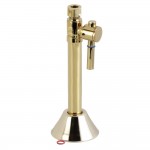Kingston Brass Vintage 1/2" Sweat x 3/8" O.D. Comp Straight Shut-off Valve with 5" Extension, Polished Brass