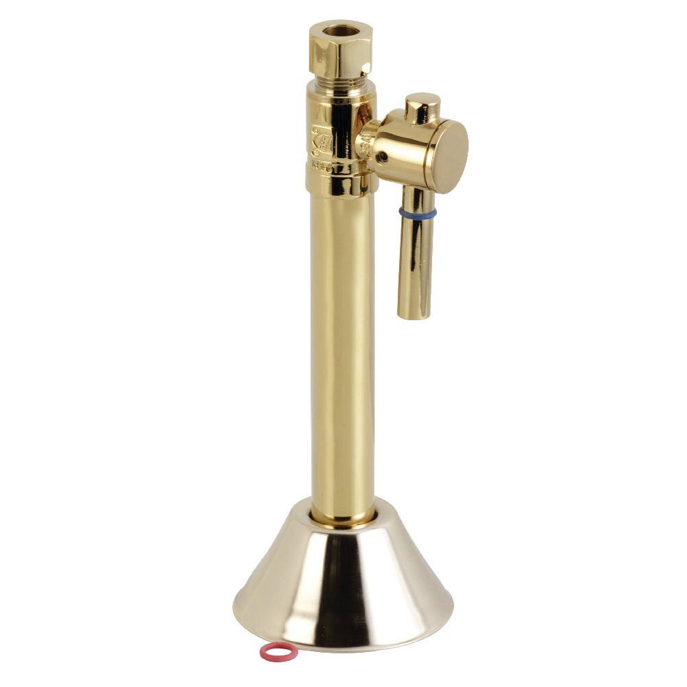 Kingston Brass Vintage 1/2" Sweat x 3/8" O.D. Comp Straight Shut-off Valve with 5" Extension, Polished Brass