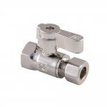 Kingston Brass 3/8 Fip X 3/8 OD Comp Straight Stop Valve with Lever Handle, Brushed Nickel