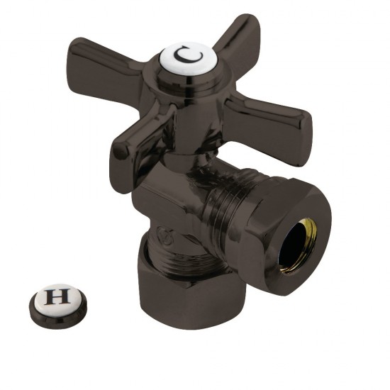 Kingston Brass 5/8" OD Compression X 1/2" or 7/16" Slip Joint Angle Valve, Oil Rubbed Bronze