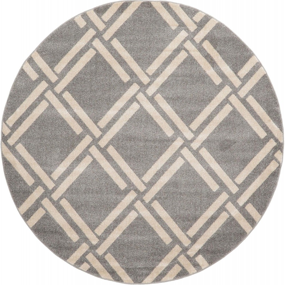 Rug Unique Loom Trellis Gray Round 6' 0 x 6' 0 Rug Unique Loom Trellis Gray Round 6' 0 x 6' 0