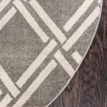 Rug Unique Loom Trellis Gray Round 6' 0 x 6' 0
