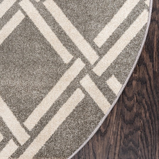 Rug Unique Loom Trellis Gray Round 6' 0 x 6' 0