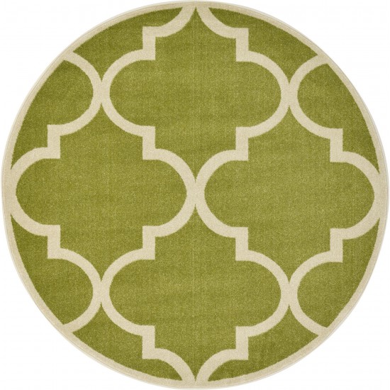 Rug Unique Loom Trellis Green Round 6' 0 x 6' 0