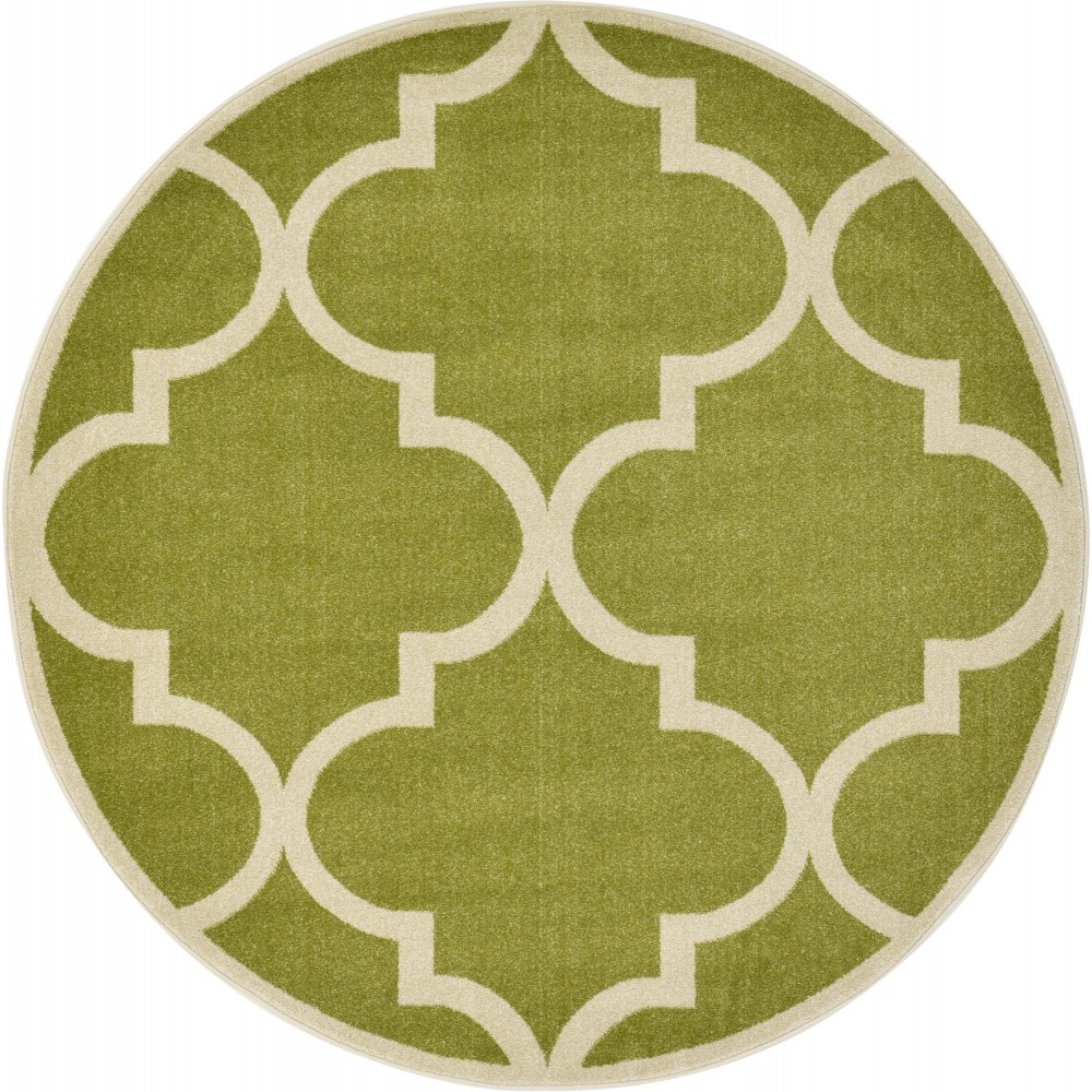 Rug Unique Loom Trellis Green Round 6' 0 x 6' 0