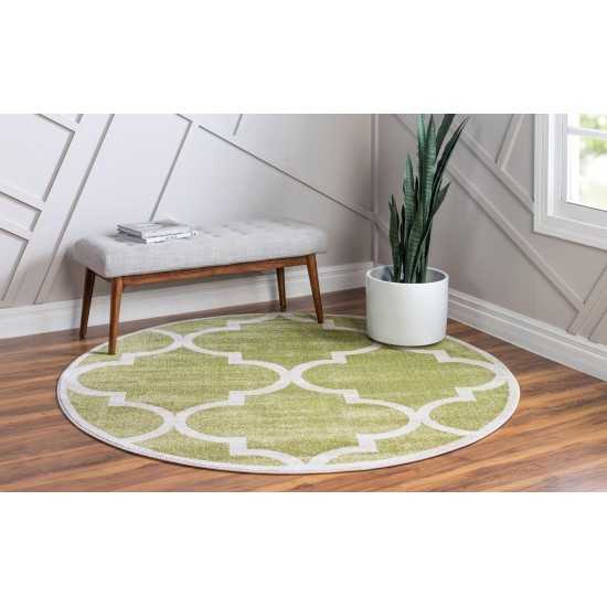 Rug Unique Loom Trellis Green Round 6' 0 x 6' 0