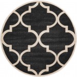 Rug Unique Loom Trellis Black Round 6' 0 x 6' 0