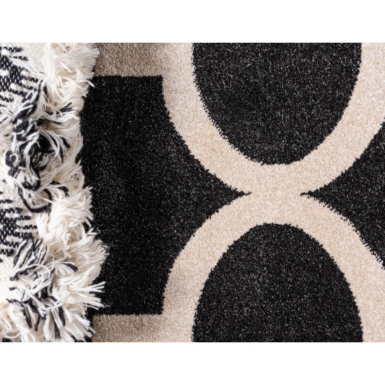Rug Unique Loom Trellis Black Round 6' 0 x 6' 0
