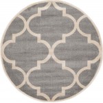 Rug Unique Loom Trellis Gray Round 6' 0 x 6' 0