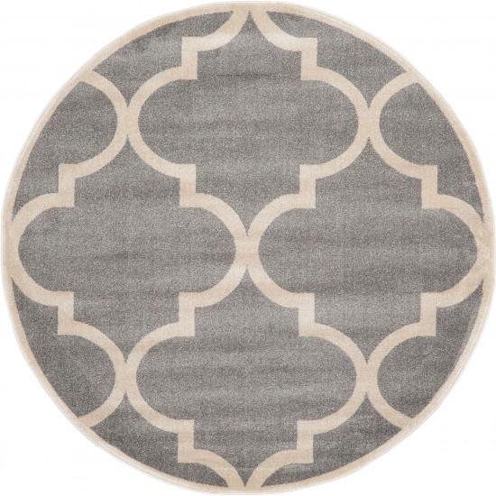 Rug Unique Loom Trellis Gray Round 6' 0 x 6' 0