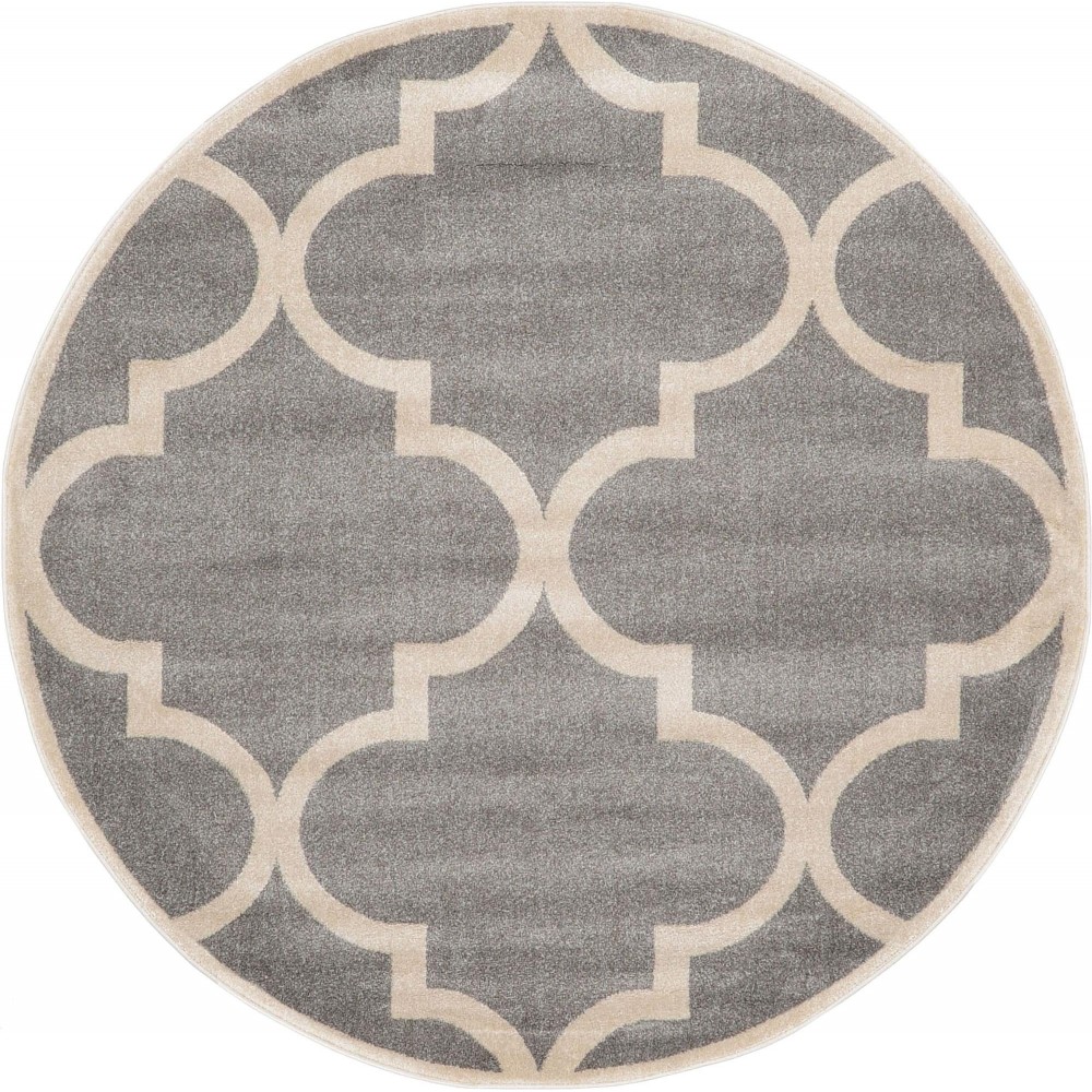 Rug Unique Loom Trellis Gray Round 6' 0 x 6' 0 Rug Unique Loom Trellis Gray Round 6' 0 x 6' 0